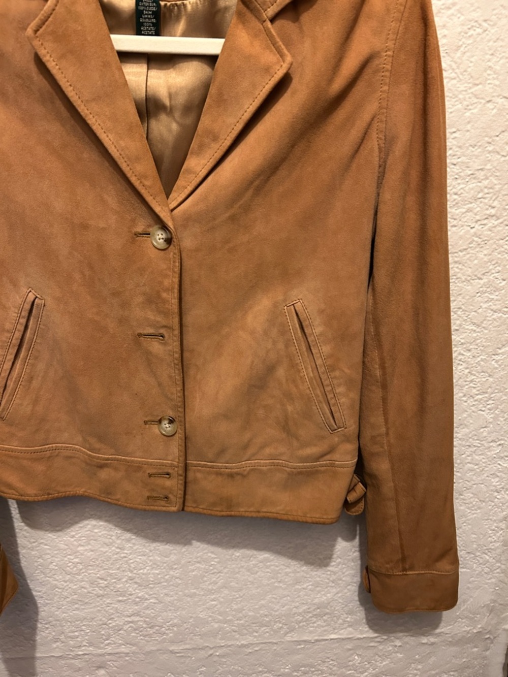 Lauren Ralph Lauren Camel Suede Button-Front Blazer Jacket - Picture 5 of 6